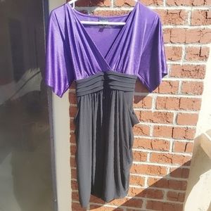 Enfocus Studio 💜💚💛❤️ Purple and Black Beautiful Dress Size 4. Like New.